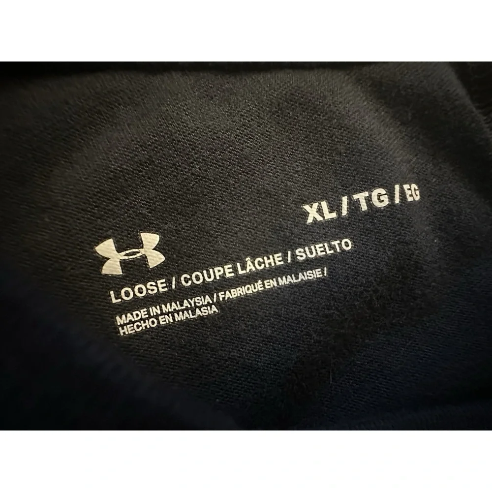 Under Armor‎ Project Rock Womens T Shirt XL Black Loose Fit Logo Iron Paradise